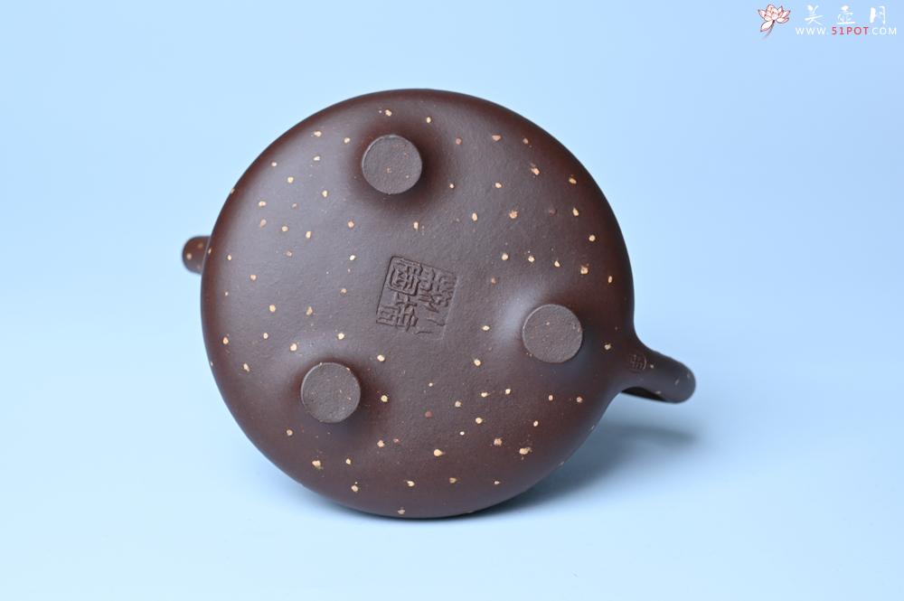 紫砂壶图片：潜力股周小培 特好老紫泥铺砂全手工子冶石瓢 - 全手工紫砂壶网