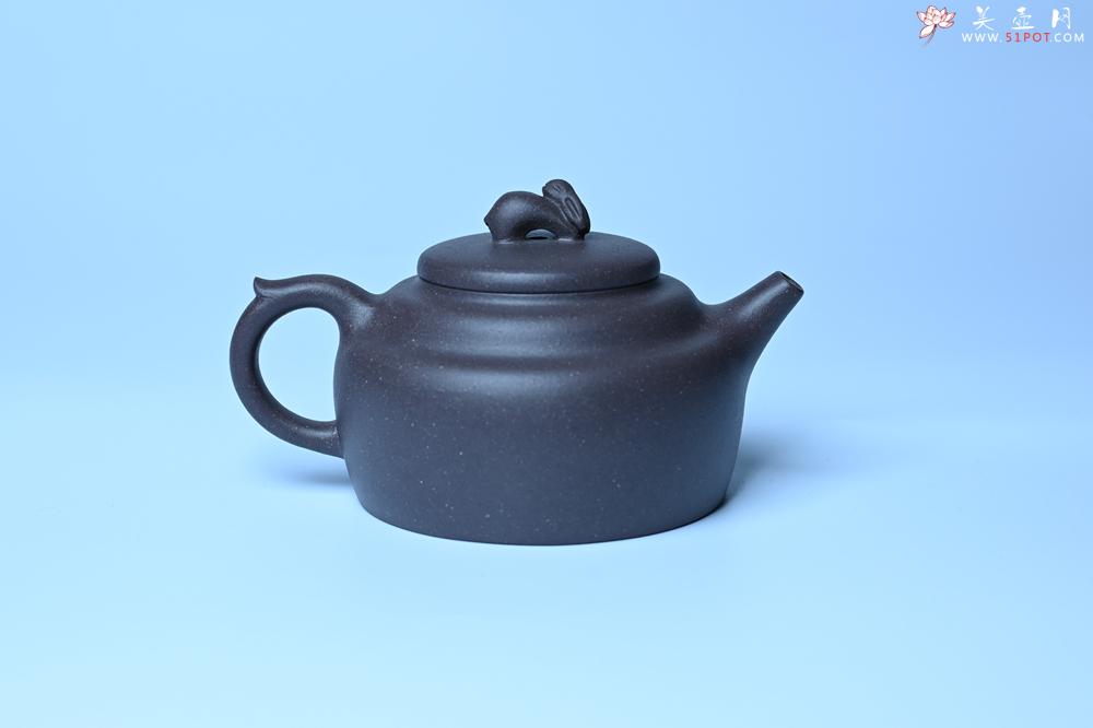 紫砂壶图片：美壶特惠 精品青灰泥玉兔紫砂壶 茶人醉爱 - 全手工紫砂壶网