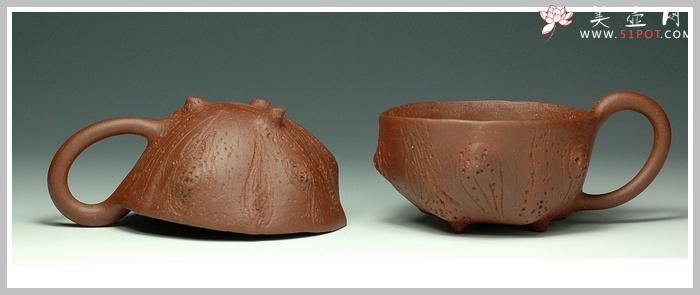 紫砂壶图片：全手花塑品茗杯 精品 - 美壶网