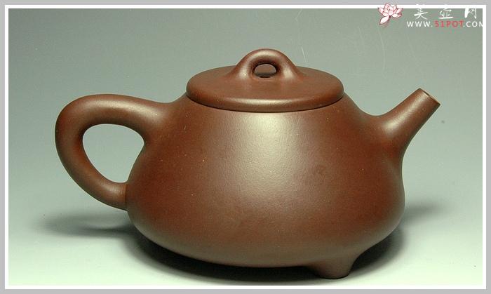 紫砂壶图片：紫泥子冶石瓢 - 美壶网