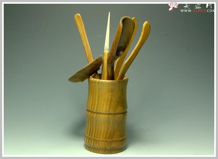 紫砂壶图片：茶道-绿檀木-大 - 美壶网