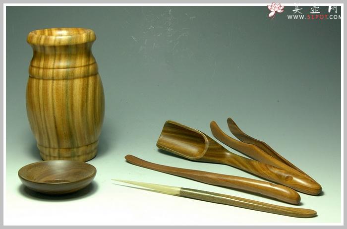 紫砂壶图片：茶道-绿檀木-大 - 美壶网