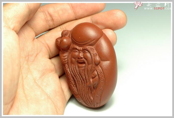 紫砂壶图片：手把件寿星 - 美壶网