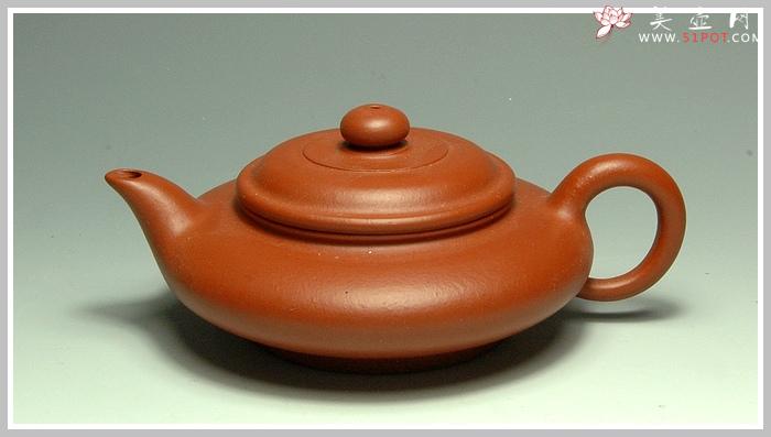 紫砂壶图片：朱泥虚扁 - 美壶网