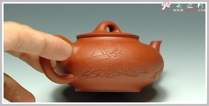 紫砂壶图片：红泥扁樱 - 美壶网