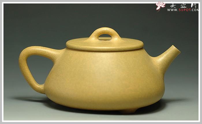 紫砂壶图片：平盖段泥石瓢 - 美壶网
