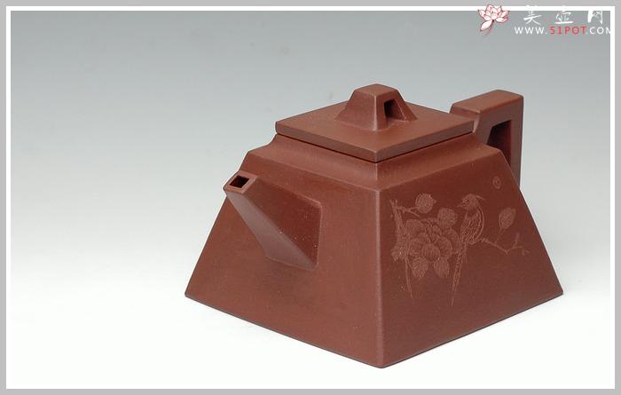 紫砂壶图片：全手压盖四方-雅致小方 - 美壶网