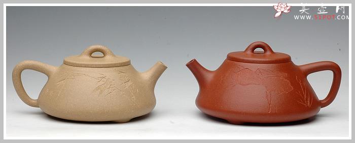 紫砂壶图片：全手精工降坡泥子冶石瓢 - 美壶网