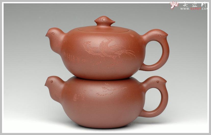 紫砂壶图片：厉上清刻 飞 - 美壶网