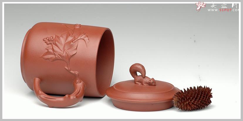 紫砂壶图片：松鼠葡萄杯 - 美壶网