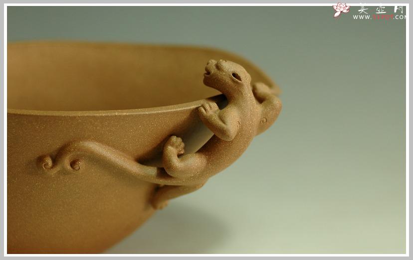 紫砂壶图片：羊首螭龙洗 - 美壶网