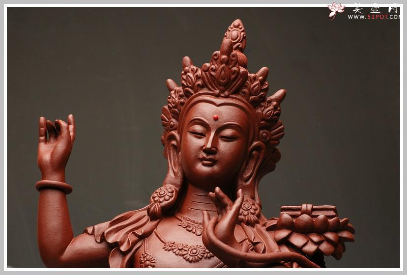 紫砂壶图片：珍品-双层文殊菩萨 - 美壶网