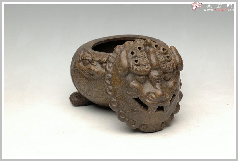 紫砂壶图片：雄狮香炉 - 美壶网