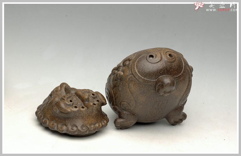 紫砂壶图片：雄狮香炉 - 美壶网