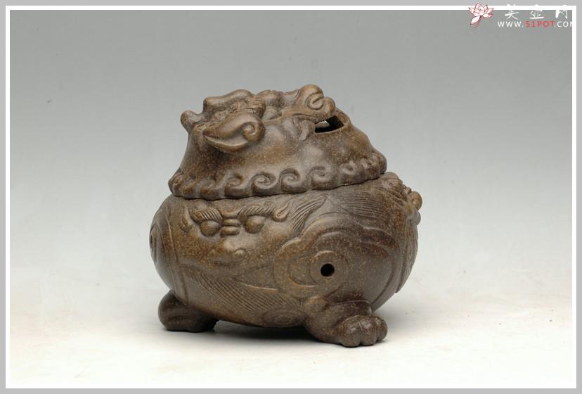 紫砂壶图片：雄狮香炉 - 美壶网