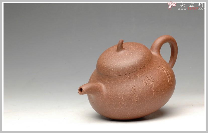 紫砂壶图片:经典之作 风雅俊秀 全手茄段 - 美壶网