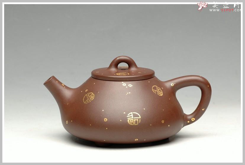 紫砂壶图片：金福 小子冶石瓢 - 美壶网