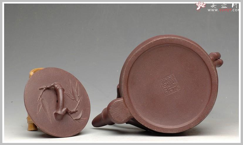 紫砂壶图片：单志萍老师新品 全手竹韵提梁 - 美壶网