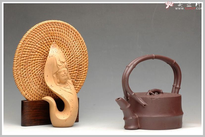 紫砂壶图片：单志萍老师新品 全手竹韵提梁 - 美壶网