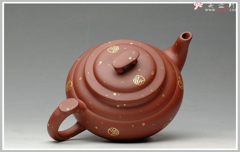 紫砂壶图片：24k真金  福寿双全之上新桥  送礼佳品 - 美壶网