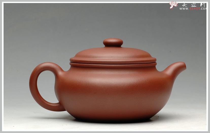 紫砂壶图片：追摹大亨风采 原矿迷人红皮龙 全手仿古 - 美壶网