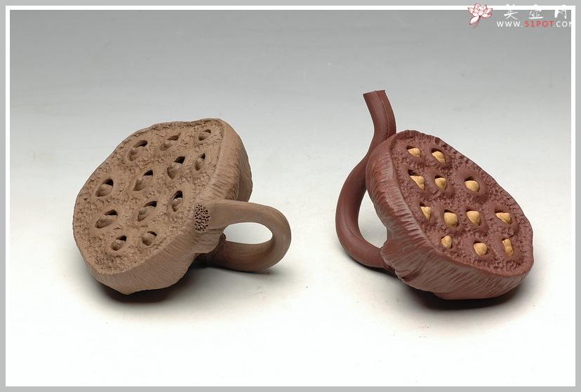 紫砂壶图片：手工制作的莲蓬茶宠 - 美壶网