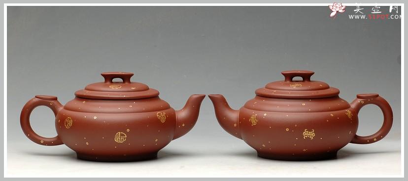 紫砂壶图片：24k真金  福寿双全之上新桥  送礼佳品 - 美壶网