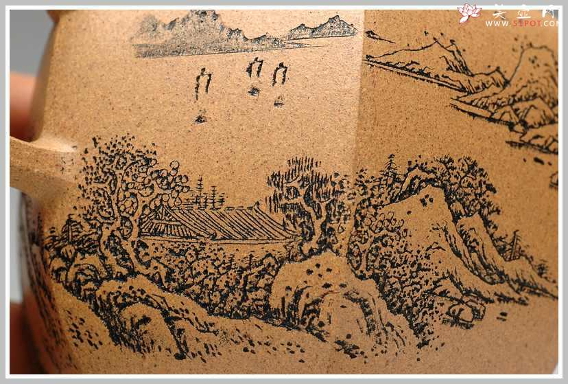 紫砂壶图片：李彦雄老师通景山水 何卫枫实力全手连连高登 - 美壶网