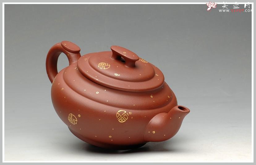 紫砂壶图片：24k真金  福寿双全之上新桥  送礼佳品 - 美壶网