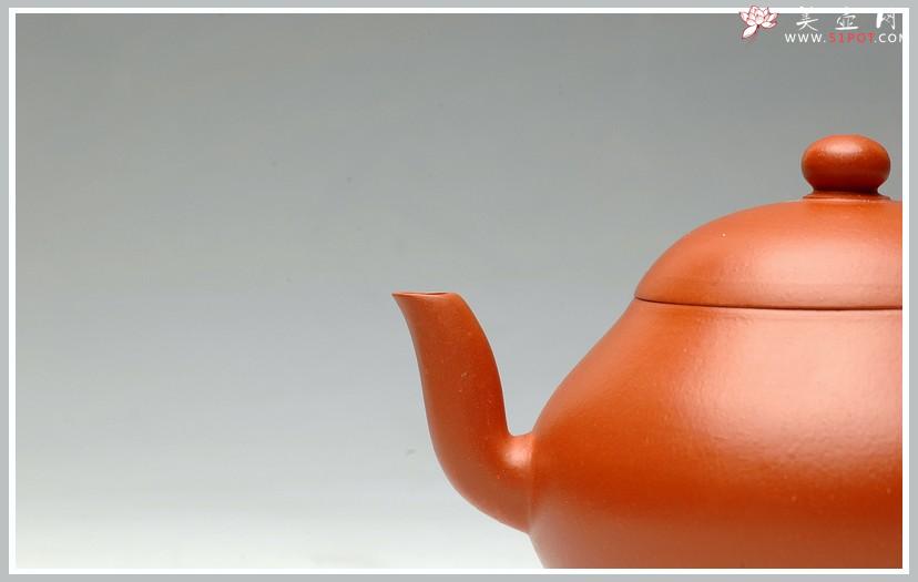 紫砂壶图片：古拙之味  全手朱泥梨形  手中无梨式，难以言茗事 - 美壶网