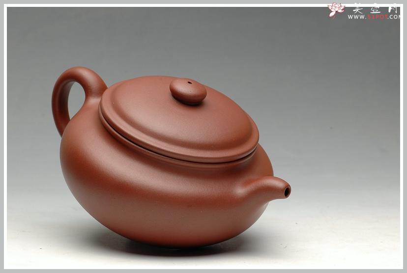 紫砂壶图片：追摹大亨风采 原矿迷人红皮龙 全手仿古 - 美壶网