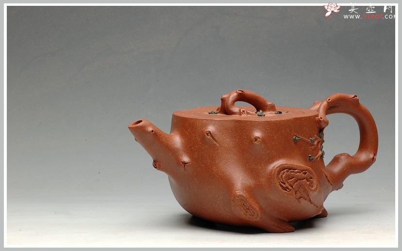 紫砂壶图片：降坡泥 全手喜上眉梢 舞动神韵 - 美壶网