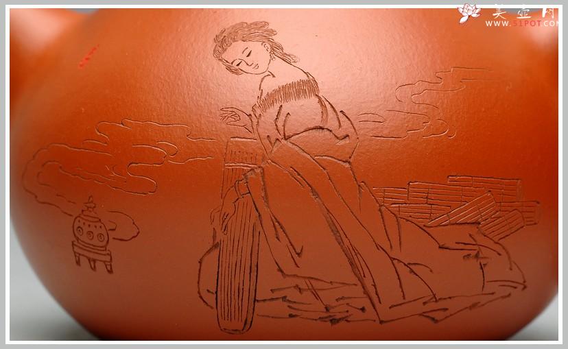 紫砂壶图片:有美共赏 琴韵书声 全手拙.意文旦 张听钢老师精品仕女 - 美壶网