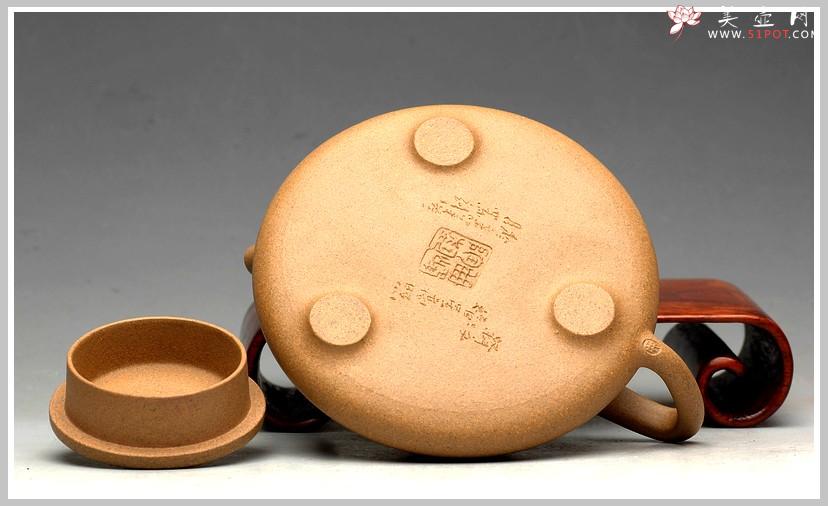 紫砂壶图片：李彦雄装饰山水 福星高照之全手子冶石瓢 骨肉均挺 - 美壶网