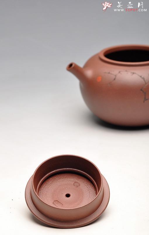 紫砂壶图片：炮管直流 枯枝鸟 古韵耐品 全手贡珠 - 美壶网