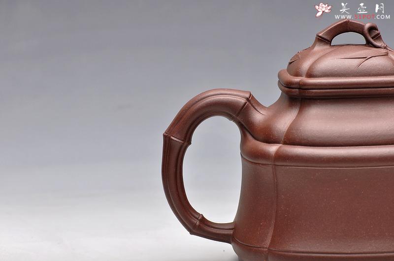 紫砂壶图片：融合方器、花货、筋囊融为一体 更显大气 新四方竹段 - 美壶网