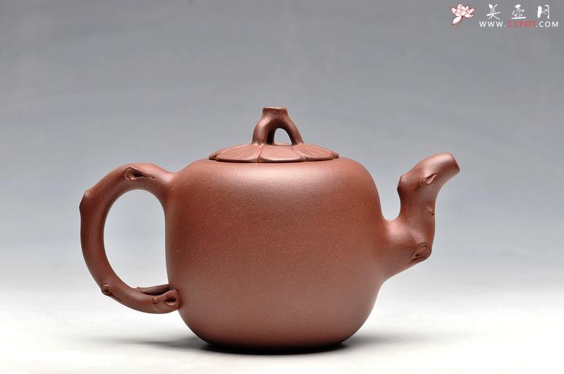 紫砂壶图片：老味具显 造型大方简练  贴叶自然生动 木瓜 - 美壶网