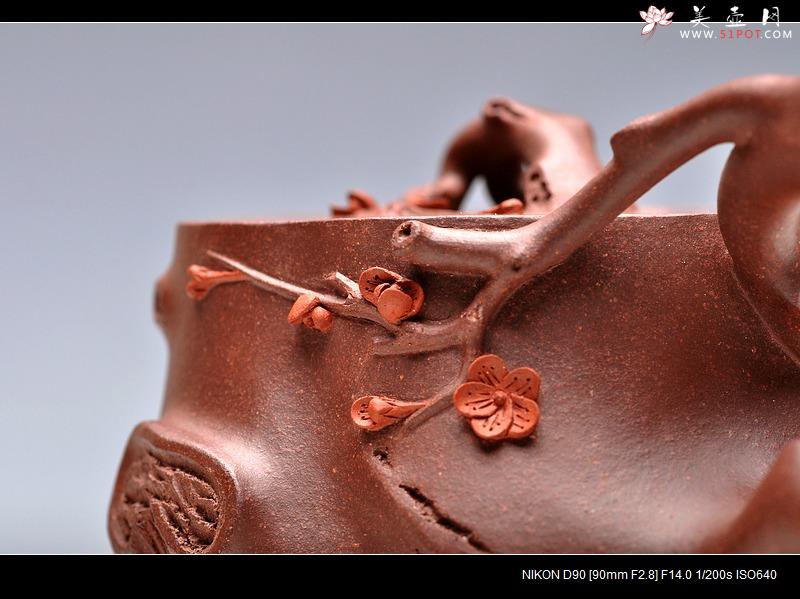 紫砂壶图片：实用精品小花货 立体梅花惊艳 全手小喜上眉梢  - 美壶网