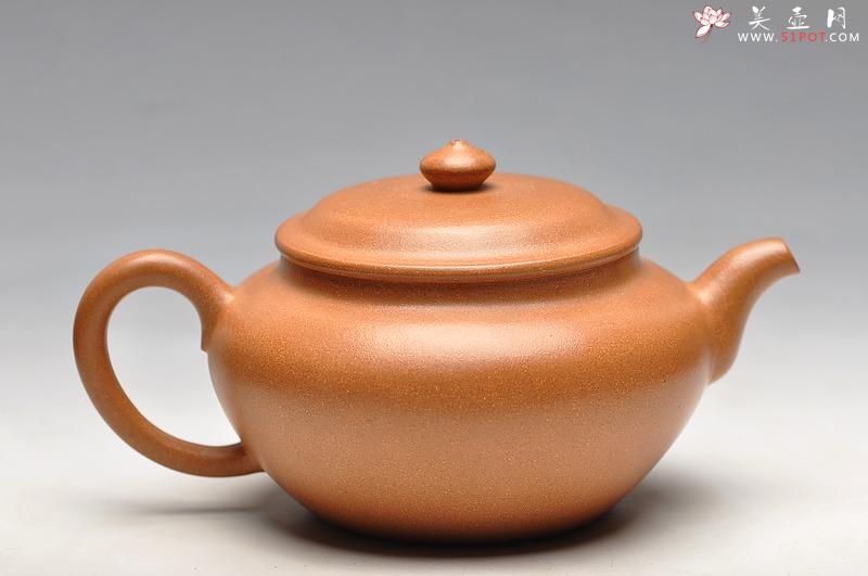 紫砂壶图片：线条流畅 优美 精品老段泥 全手儒行 - 美壶网