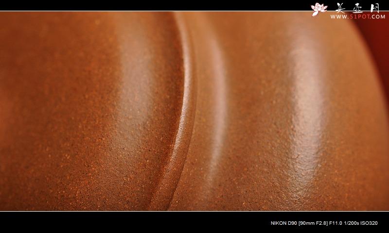 紫砂壶图片：线条流畅 优美 精品老段泥 全手儒行 - 美壶网