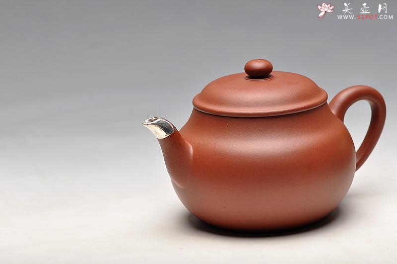 紫砂壶图片：包银全手鸣远梨式 风姿绰约 优质地槽青 - 美壶网