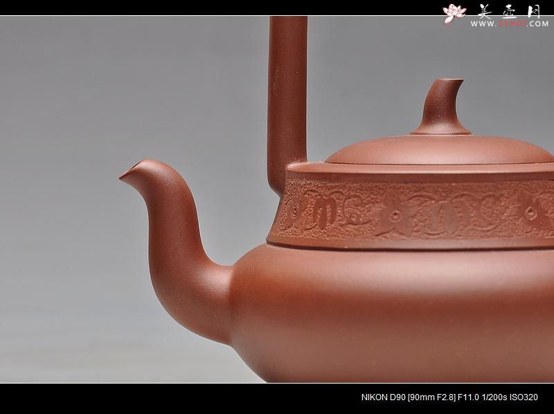 紫砂壶图片：壬辰年扛鼎力作 北瓜提梁  - 美壶网