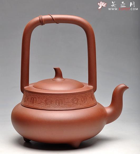 紫砂壶图片：壬辰年扛鼎力作 北瓜提梁  - 美壶网