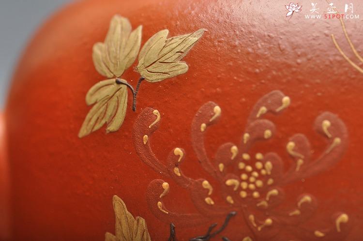 紫砂壶图片：老朱泥难得大品 全手摹古 圆润大方 全手宫灯 孤品 - 美壶网