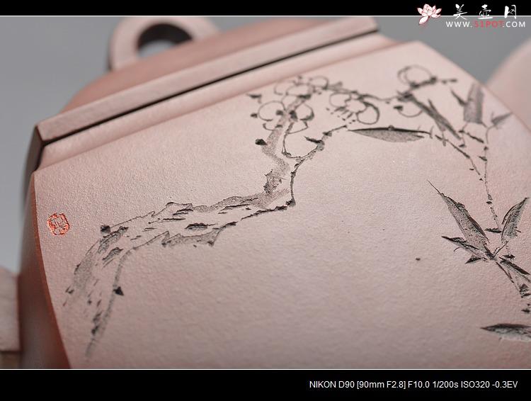 紫砂壶图片：鲍志强高徒历上清装饰 铮铮铁骨 俊雅精品 汉方 - 美壶网