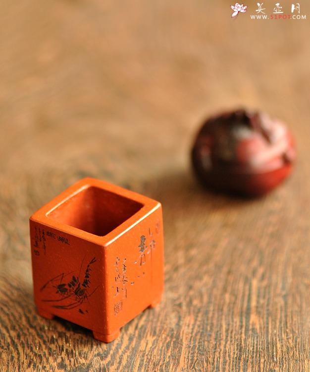 紫砂壶图片：朱泥 微型花盆 雅玩精品 藏品 只供欣赏 - 美壶网