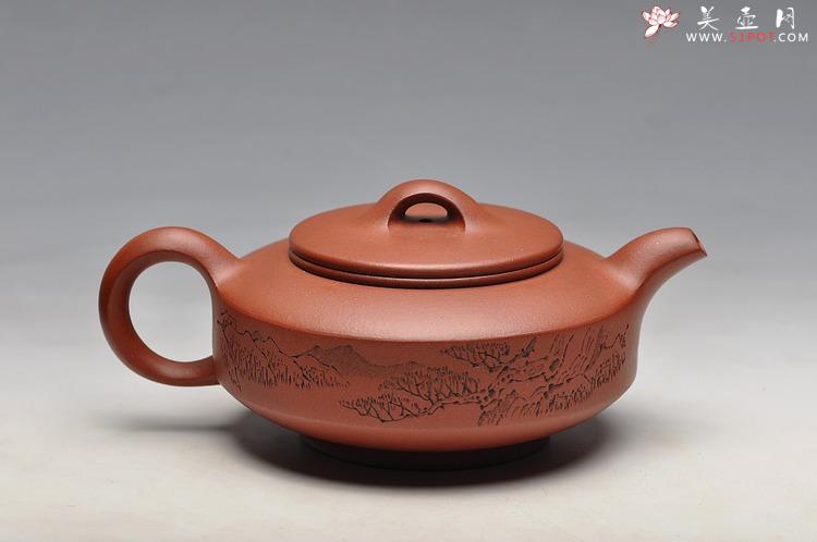 紫砂壶图片：优质底槽青 木言装饰 老味十足  线扁 - 美壶网