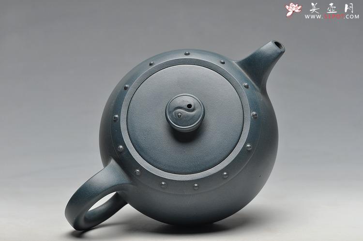 紫砂壶图片：厂壶 正品墨绿泥 八卦鼓  - 美壶网