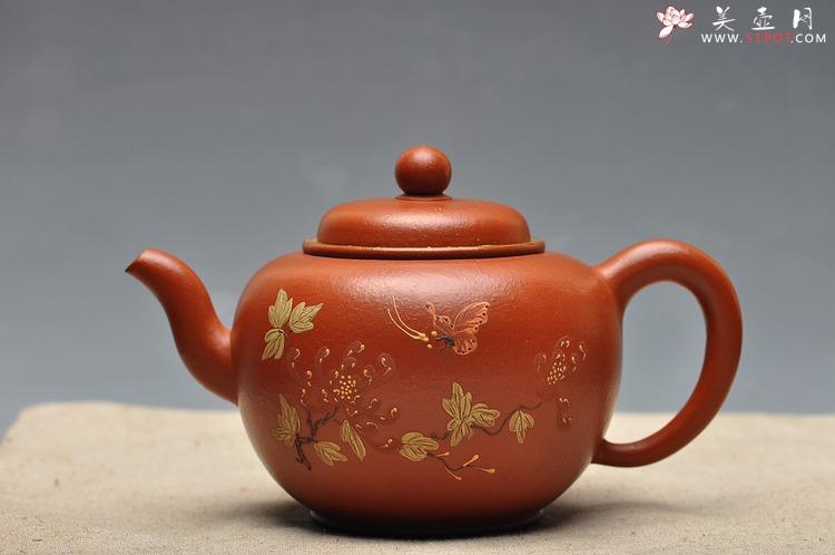 紫砂壶图片：老朱泥难得大品 全手摹古 圆润大方 全手宫灯 孤品 - 美壶网