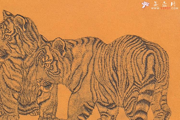 紫砂壶图片：虽是幼虎，然有兽王之气  有骨有肉 朱牧清两只老虎 40cm - 美壶网